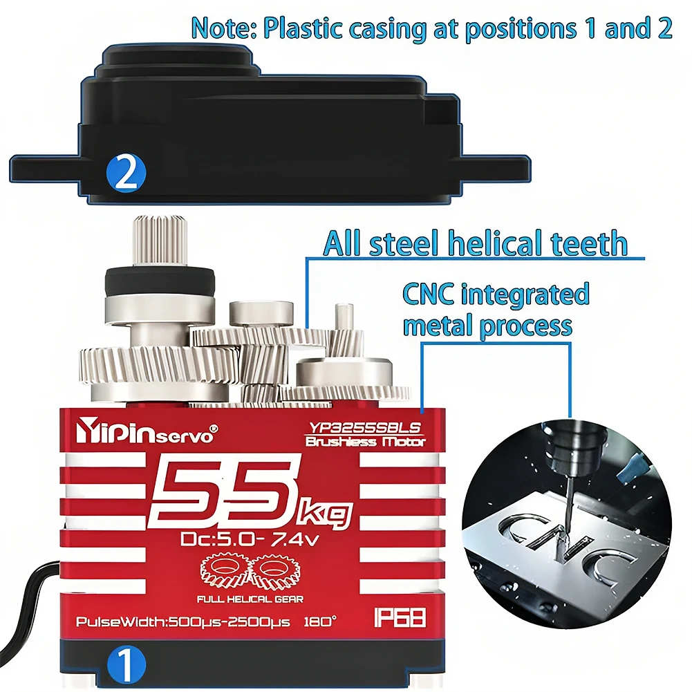 55kg Digital Servo 7.4V 180/27 - Servo Motor Sg90 review and price