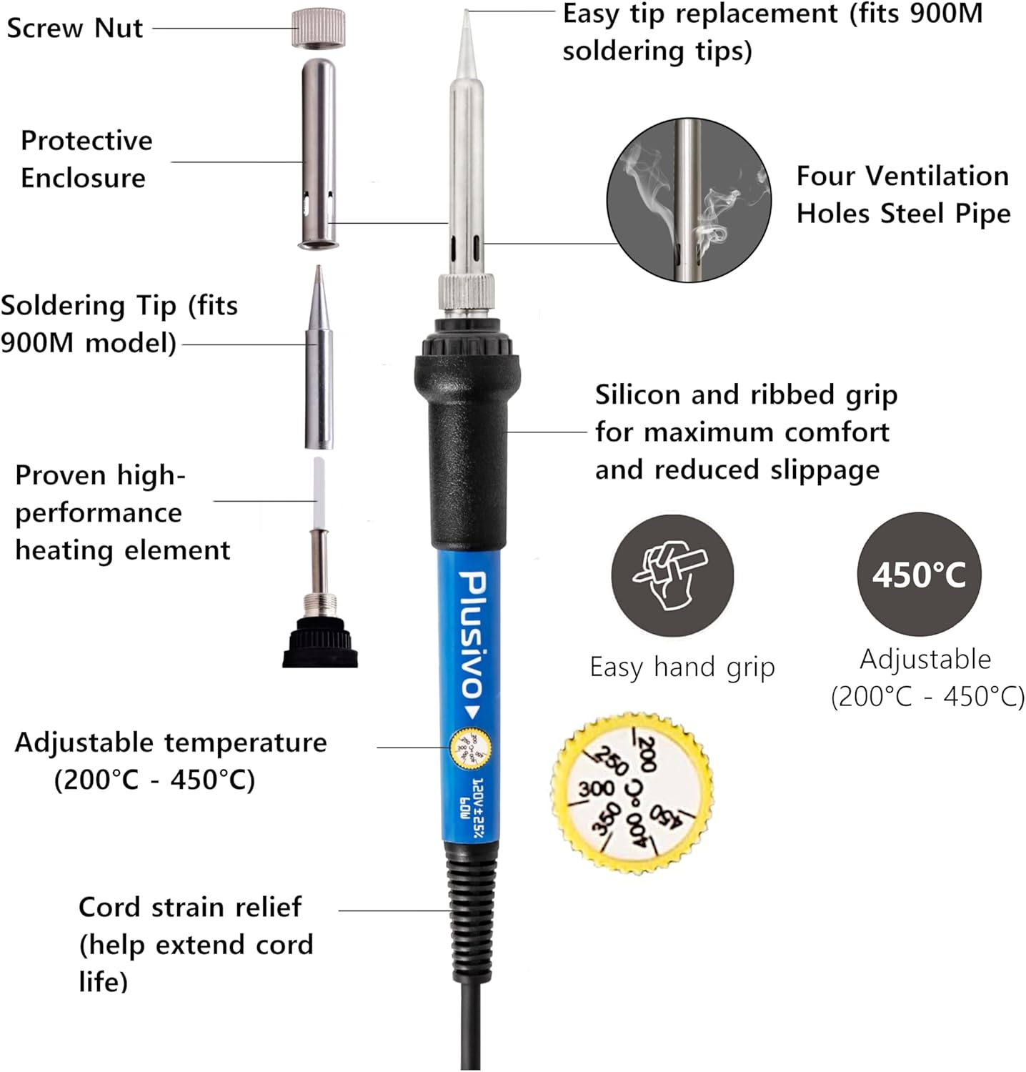 60W Soldering Iron Kit With Ad - Diy Electronics Flux review and price
